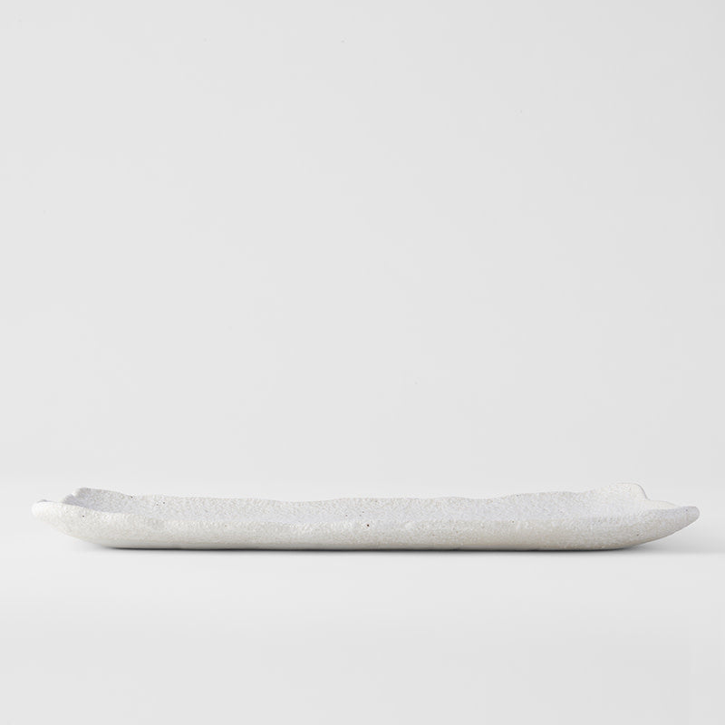 Platter Rectangular 35cm Shell White Glaze V637-C0457