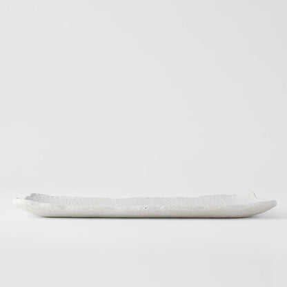 Platter Rectangular 35cm Shell White Glaze V637-C0457