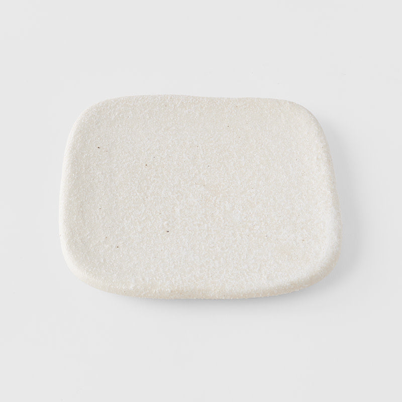 Plate Square 19cm Shell White Glaze V637-C0469
