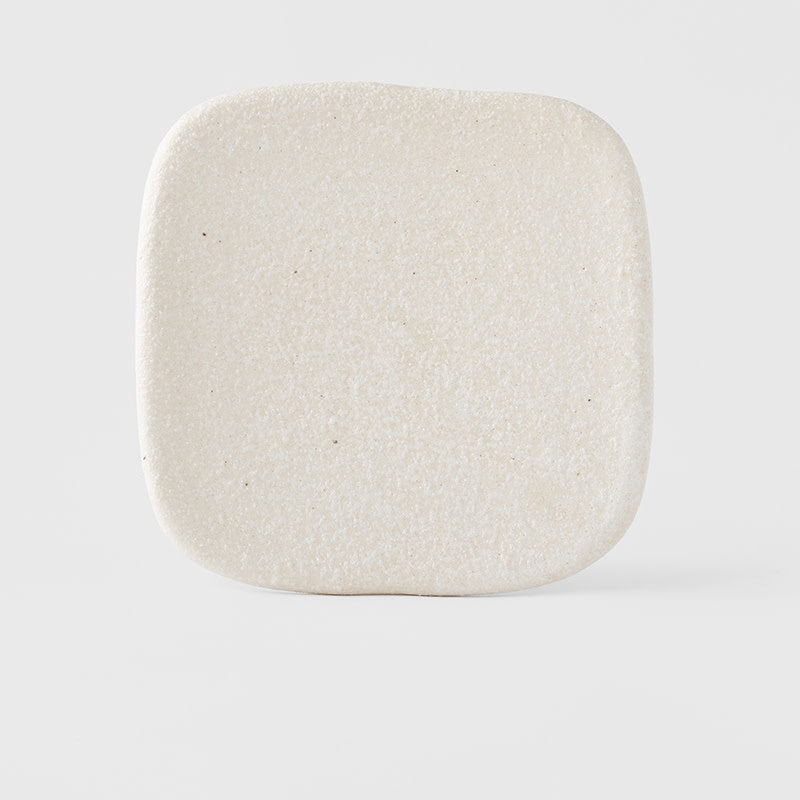 Plate Square 19cm Shell White Glaze V637-C0469