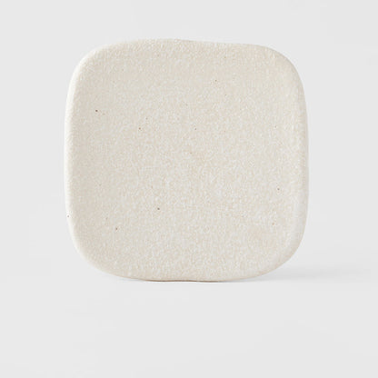 Plate Square 19cm Shell White Glaze V637-C0469