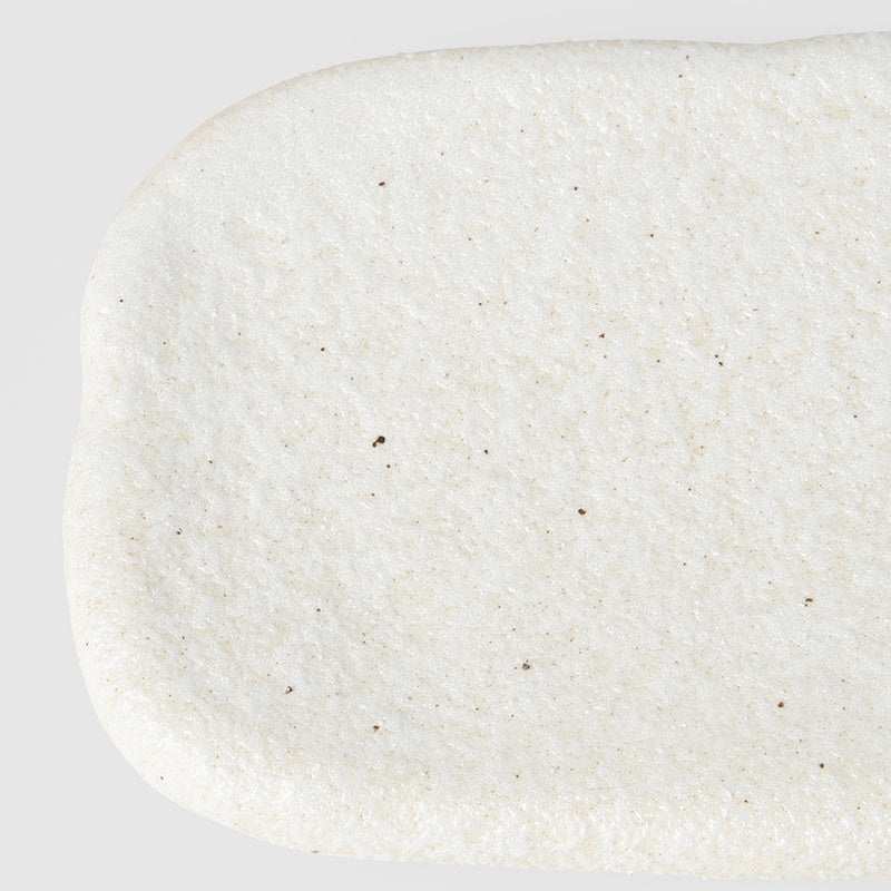 Plate Rectangular 28.5cm Shell White Glaze V637-C0472