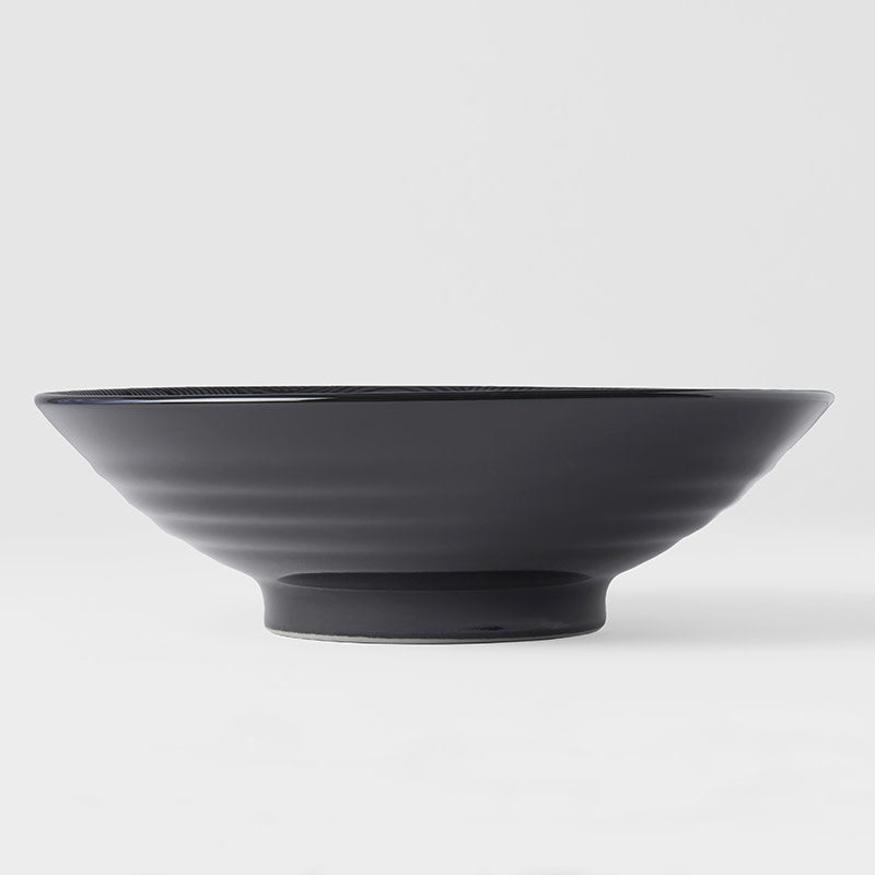 Ramen Bowl 24.5cm Black Wave Glaze V637-C0492