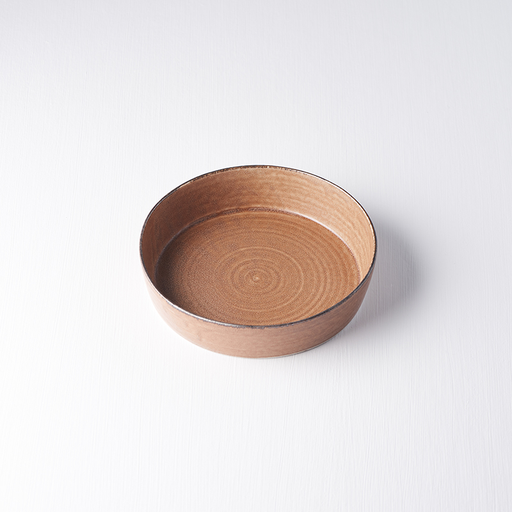 Plate High Rim 17cm Toffee Glaze V637-C0536