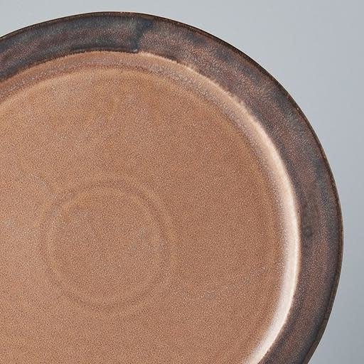 Plate Organic Flat 25.5cm Toffee Glaze V637-C0538