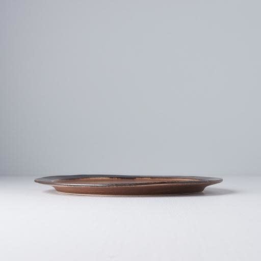 Plate Organic Flat 25.5cm Toffee Glaze V637-C0538