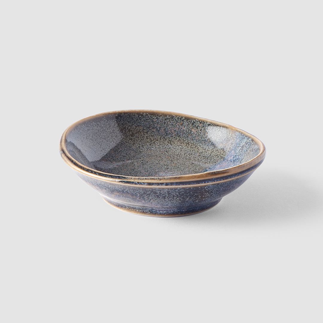 Sauce Dish organic shape 8cm Steel Grey Glaze V637-C0607