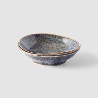 Sauce Dish organic shape 8cm Steel Grey Glaze V637-C0607