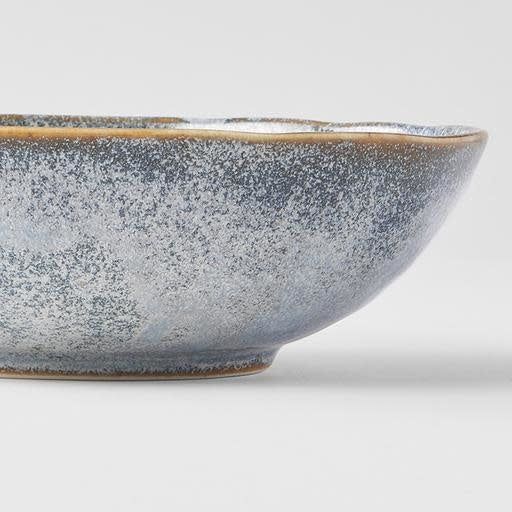 Bowl Oval 16cm Steel Grey Glaze V637-C0609