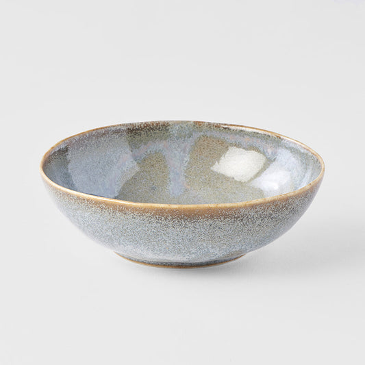 Bowl Oval 14cm Steel Grey Glaze V637-C0610