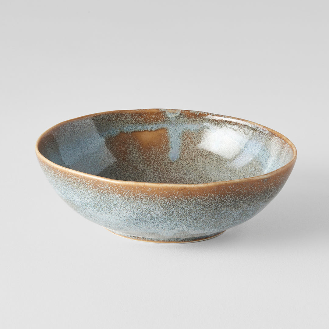 Bowl Oval 14cm Steel Grey Glaze V637-C0610