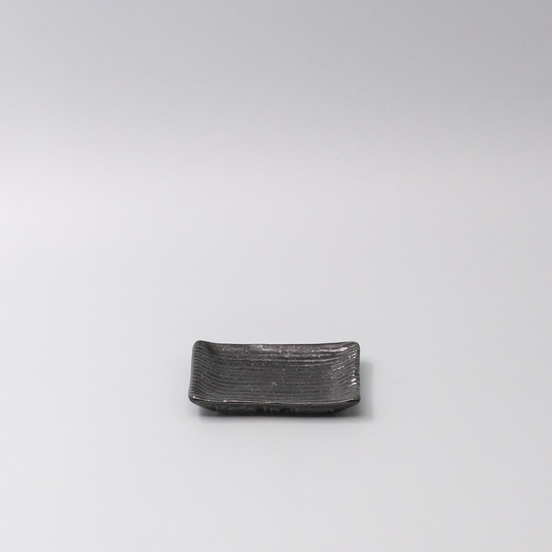 Sauce Dish 10cm Mamezara Black Contour Glaze V637-C0622