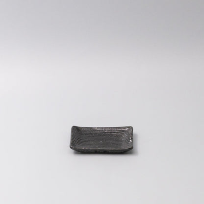Sauce Dish 10cm Mamezara Black Contour Glaze V637-C0622