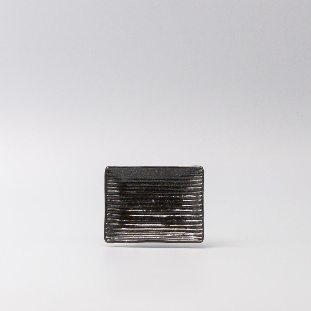 Sauce Dish 10cm Mamezara Black Contour Glaze V637-C0622