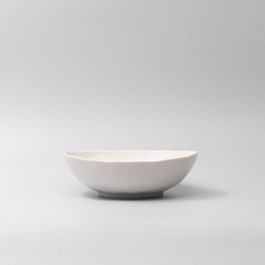 Bowl Oval 20cm Parchment White Glaze V637-C0640