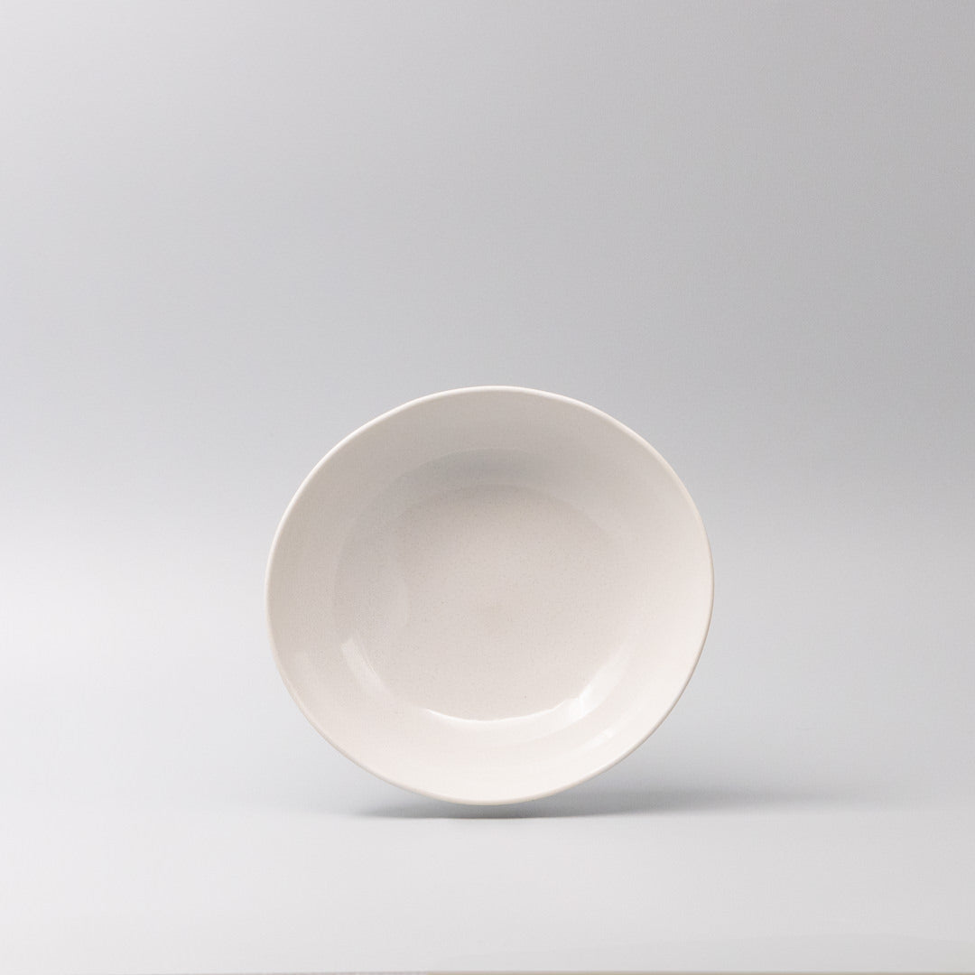 Bowl Oval 20cm Parchment White Glaze V637-C0640