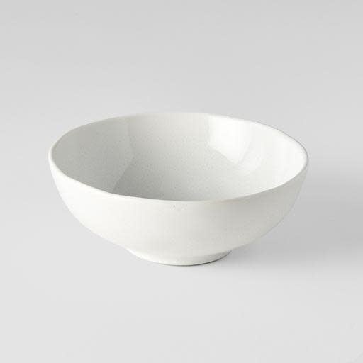 Bowl Oval 14cm Parchment White Glaze V637-C0642