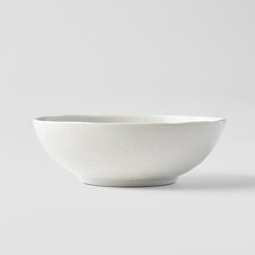Bowl Oval 14cm Parchment White Glaze V637-C0642