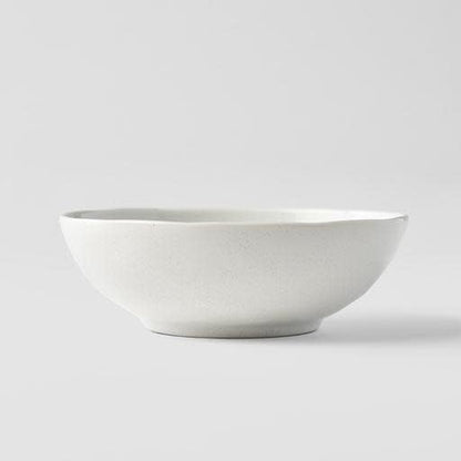 Bowl Oval 14cm Parchment White Glaze V637-C0642