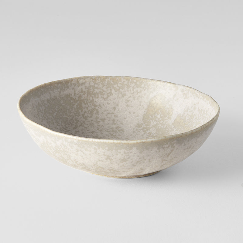 Bowl Oval 16.5cm White Fade Glaze V637-C0671