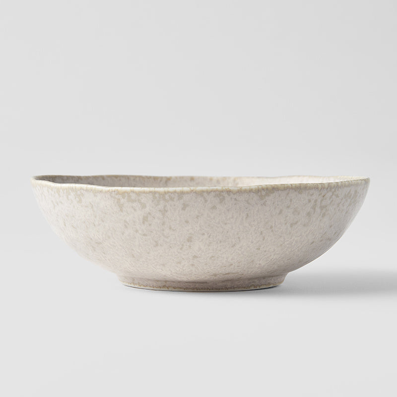 Bowl Oval 16.5cm White Fade Glaze V637-C0671
