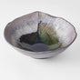 Bowl Leaf Shaped 24cm Midori Green Glaze V637-C0690