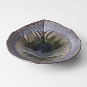Bowl Shallow Leaf Shape 25cm Midori Glaze V637-C0691