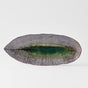 Plate Leaf Shape 32.5x13.5cm Midori Ridge Glaze V637-C0692