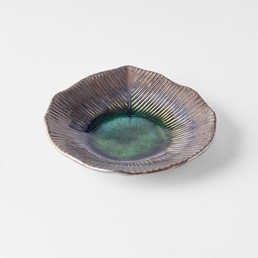 Plate Leaf Shape 16cm Midori Green Glaze V637-C0694