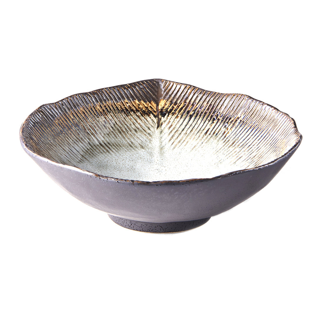 Bowl Irregular 22cm Akane Grey Glaze V637-C0695