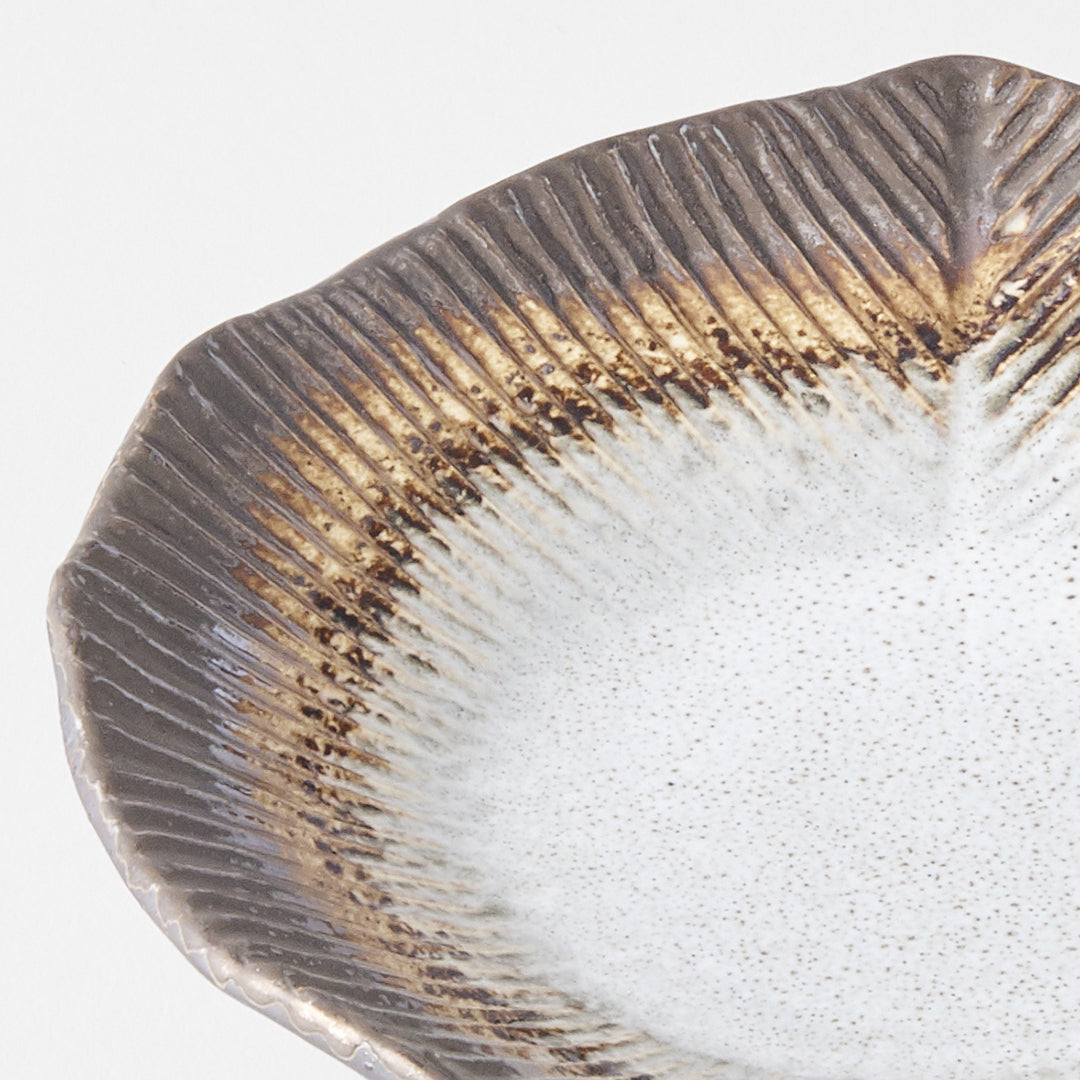 Plate Leaf Shape 16cm Akane Grey Glaze V637-C0697