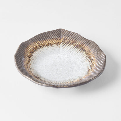 Plate Leaf Shape 16cm Akane Grey Glaze V637-C0697