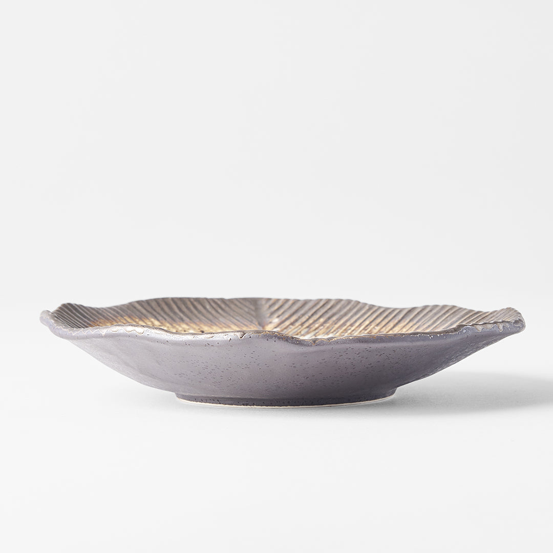Plate Leaf Shape 16cm Akane Grey Glaze V637-C0697