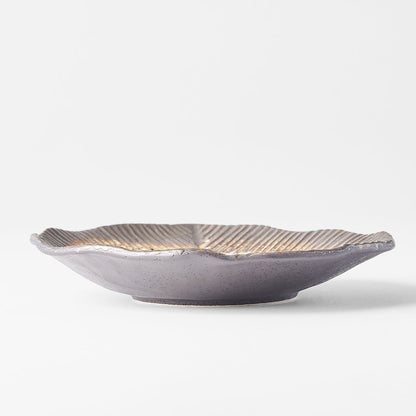 Plate Leaf Shape 16cm Akane Grey Glaze V637-C0697