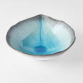 Bowl Leaf Shape 24cm Sky Blue Glaze V637-C0698