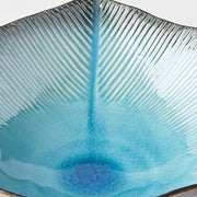 Bowl Leaf Shape 24cm Sky Blue Glaze V637-C0698