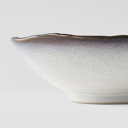 Bowl Leaf Shape 24cm Sky Blue Glaze V637-C0698