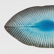 Plate Leaf Shape 21cm Sky Blue Glaze V637-C0701