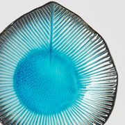Plate Leaf Shape 16cm Sky Blue Glaze V637-C0702