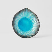 Plate Leaf Shape 16cm Sky Blue Glaze V637-C0702