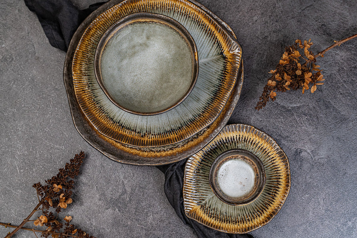 Sauce Dish 8cm Akane Grey Glaze V637-C0707