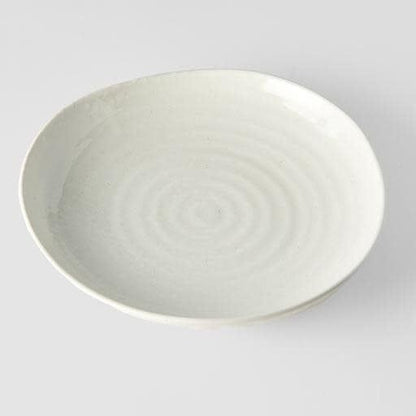 Dinner Plate Organic Shape 23cm Kanso Soft White Glaze V637-C0747