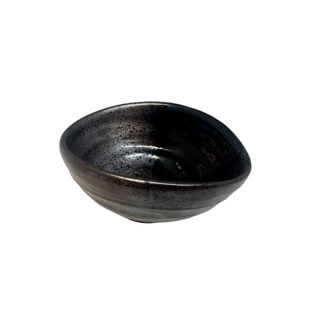 Bowl Small 10cm Metallic Black Glaze V637-C0855