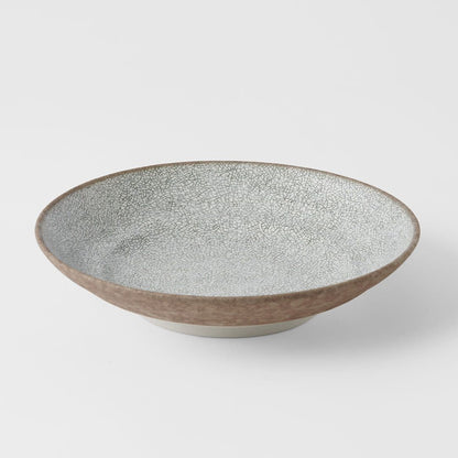 Pasta Bowl Flat 23cm Crazed Grey Glaze V637-C0858