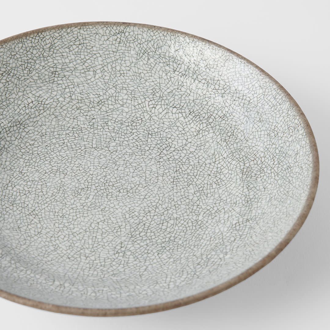 Pasta Bowl Flat 23cm Crazed Grey Glaze V637-C0858