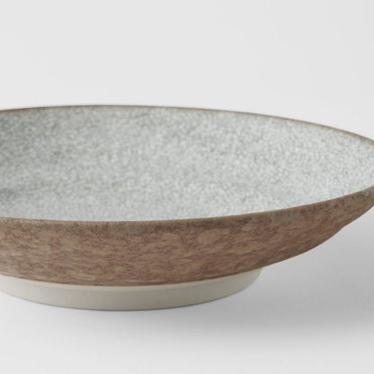Pasta Bowl Flat 23cm Crazed Grey Glaze V637-C0858
