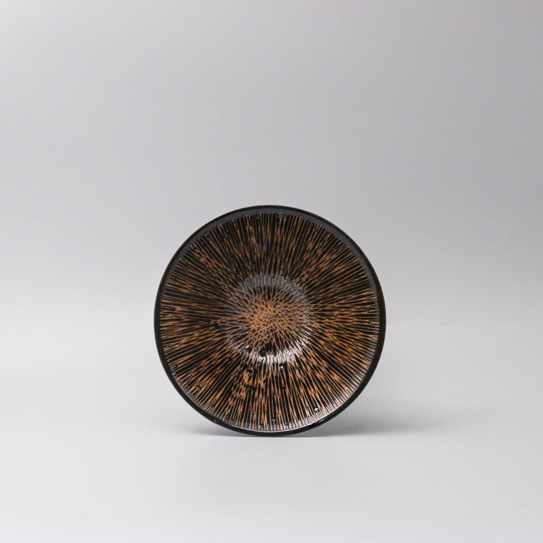 Bowl V shape 19cm Bronze Converging Line Glaze V637-C0871