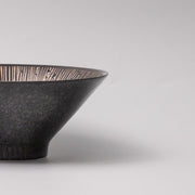 Bowl V shape 19cm Bronze Converging Line Glaze V637-C0871