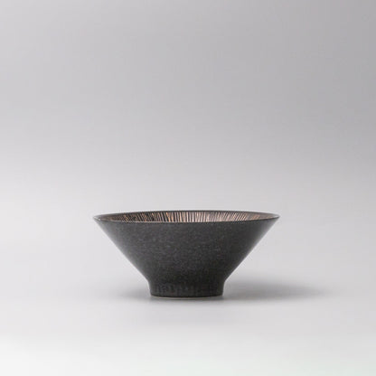 Bowl V shape 19cm Bronze Converging Line Glaze V637-C0871
