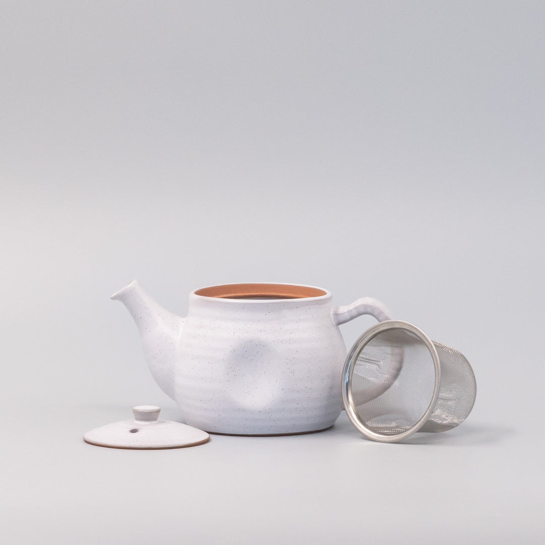 Teapot 300ml Speckled White Glaze V637-C0881
